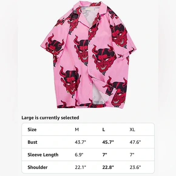 Pink Demon Print Women's Top - Picture 4 of 4